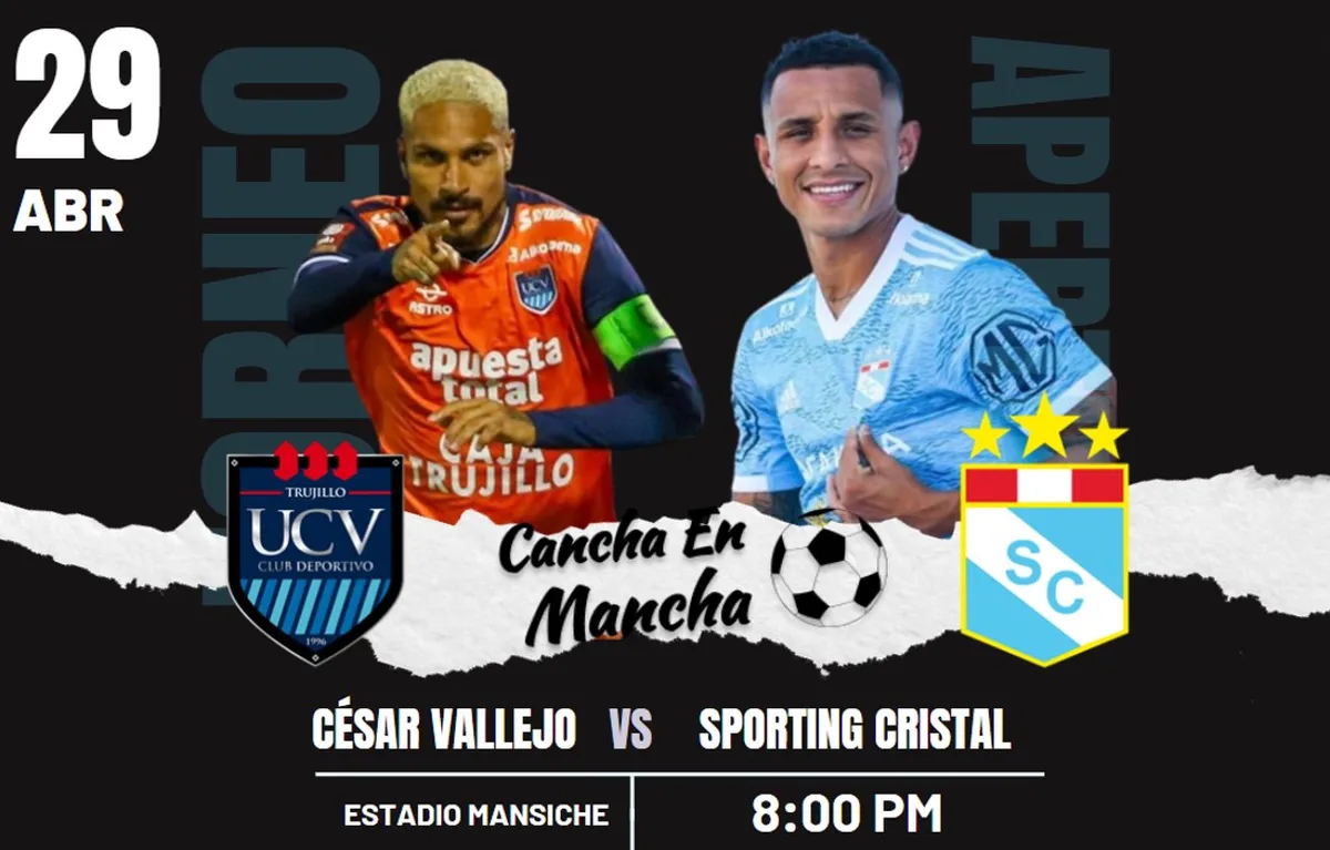Alineaciones confirmadas de Sporting Cristal y César Vallejo para el encuentro por el Torneo Apertura 2024