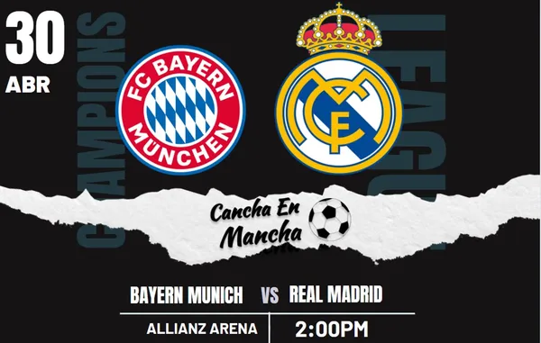 Alineaciones confirmadas del Bayern Munich y Real Madrid para el encuentro por la semifinal de la UEFA Champions League