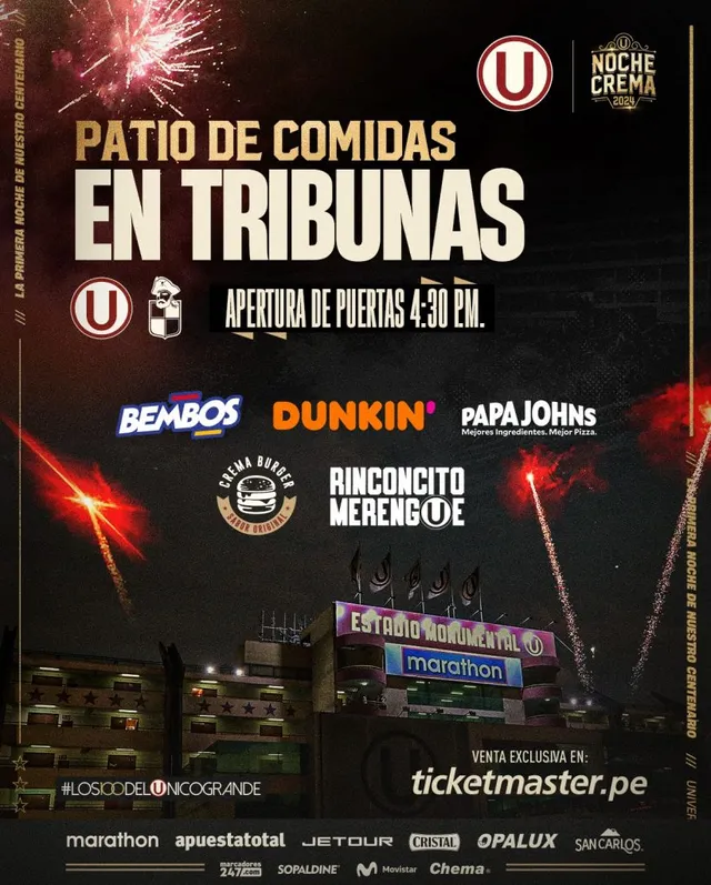 El patio de comidas estará disponible en el monumental &#8211; Fuente: Universitario
