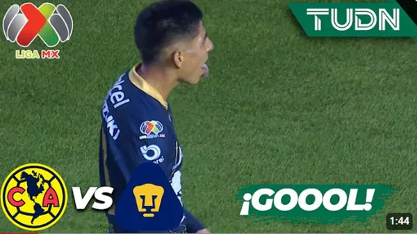 Piero Quispe convirtió un gran gol con Pumas - Foto: PUMAS