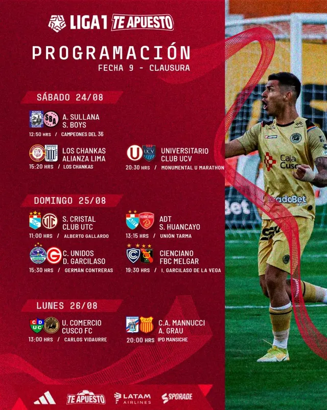 Programación de la fecha 9 del Torneo Clausura &#8211; Foto: Liga 1