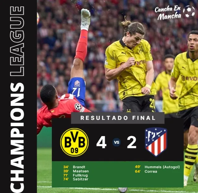 Borussia venció al Atlético – Composición: Cancha en Mancha