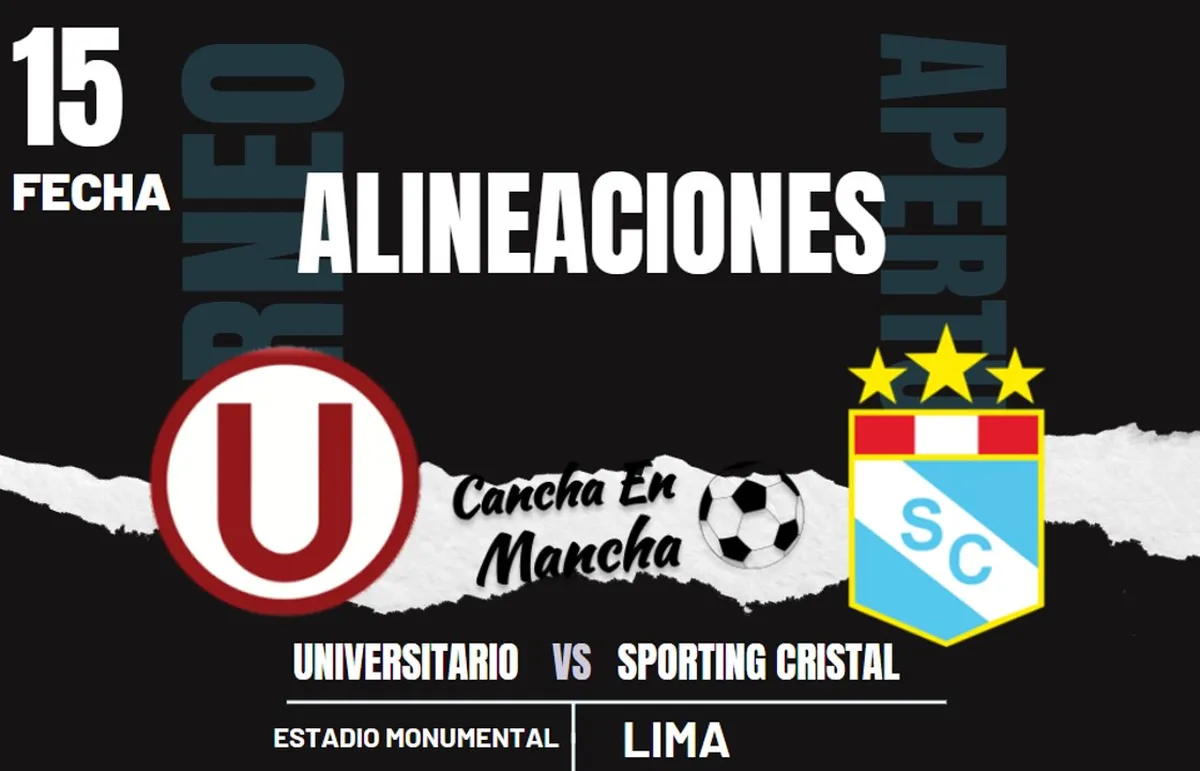 Alineaciones de Universitario y Cristal para el duelo que puede definir al campeón del Torneo Apertura