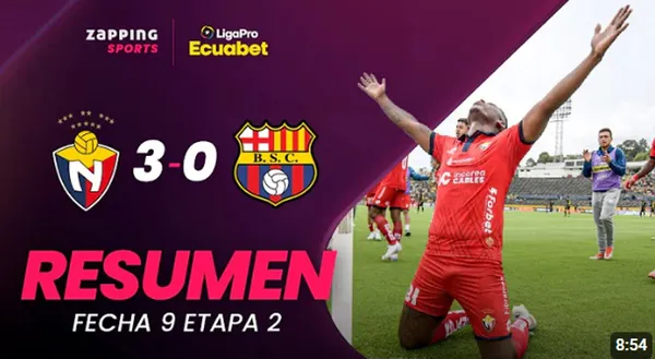 El Nacional goleó a Barcelona por la liga pro de Ecuador 2024